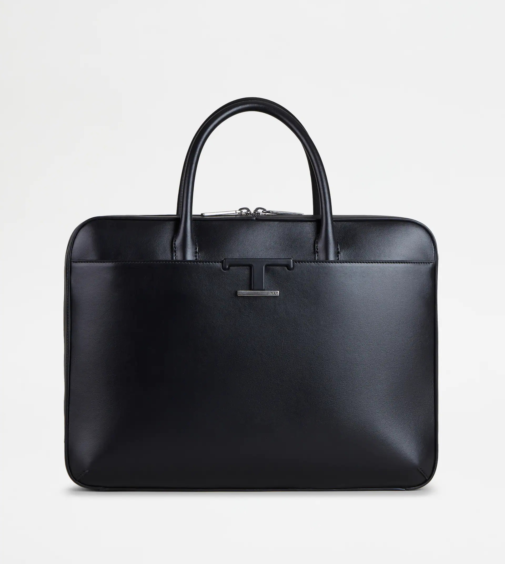 TIMELESS SLIM BRIEFCASE IN LEATHER MEDIUM - BLACK - 1