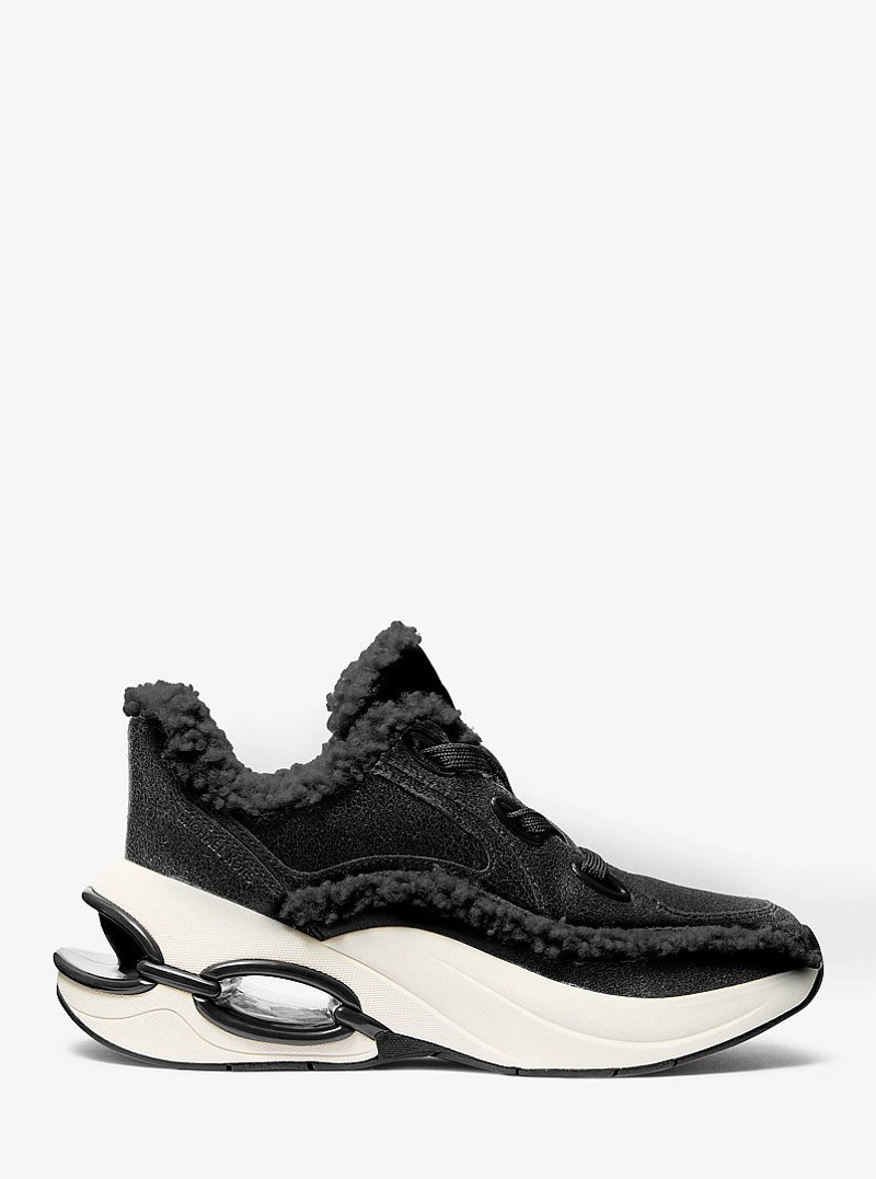 Toni Distressed Leather and Sherpa Trainer 1