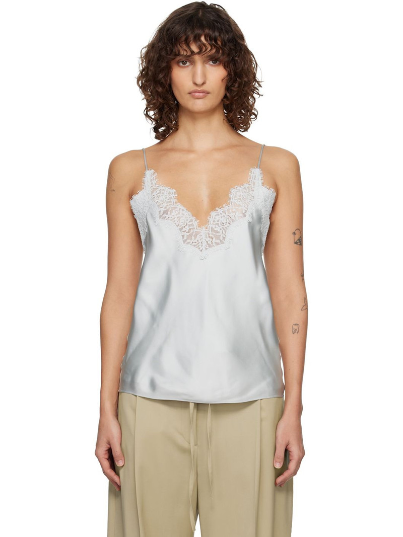 Blue Lace Silk Camisole 1