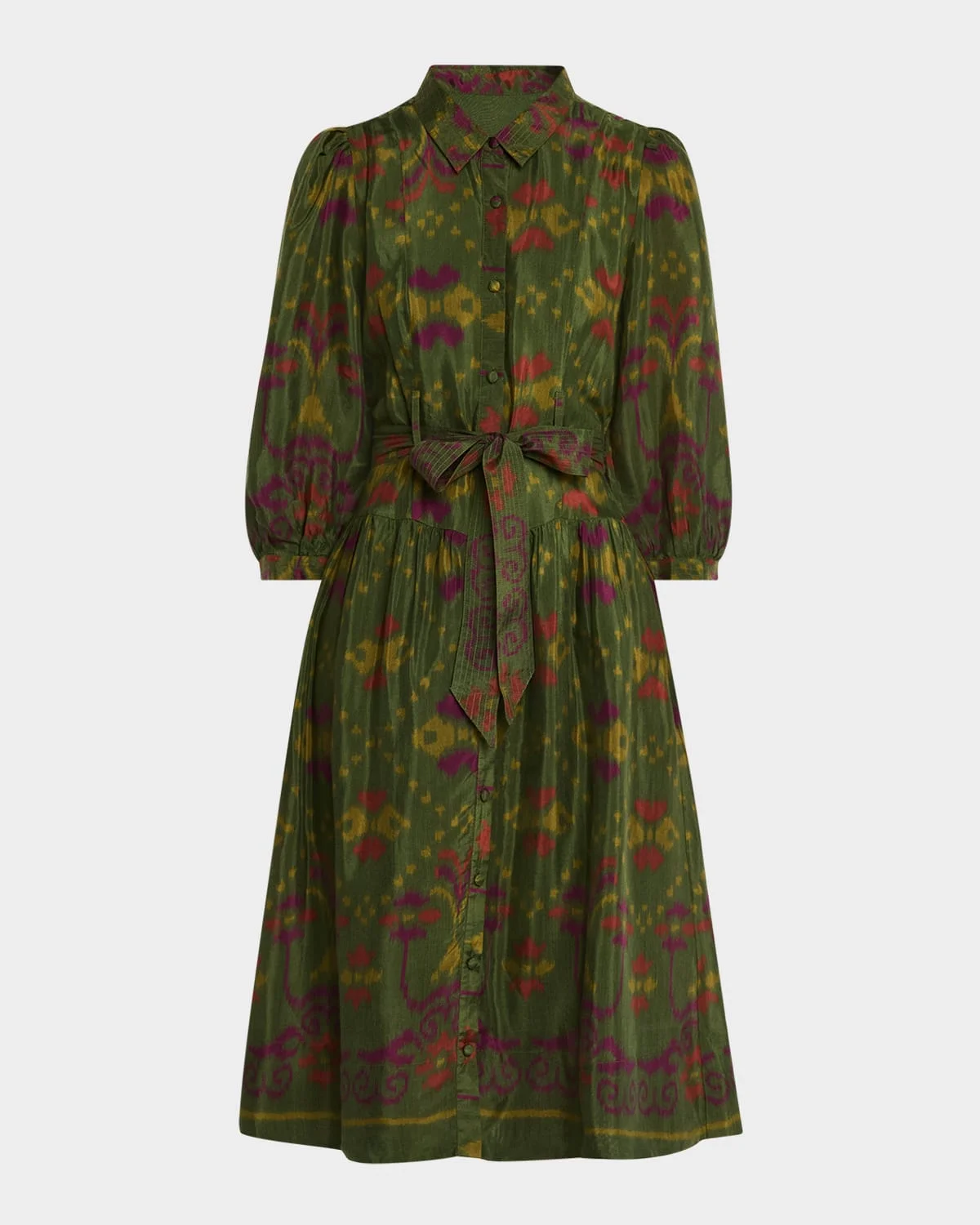 Lulu Ikat Belted Shirtdress - 1