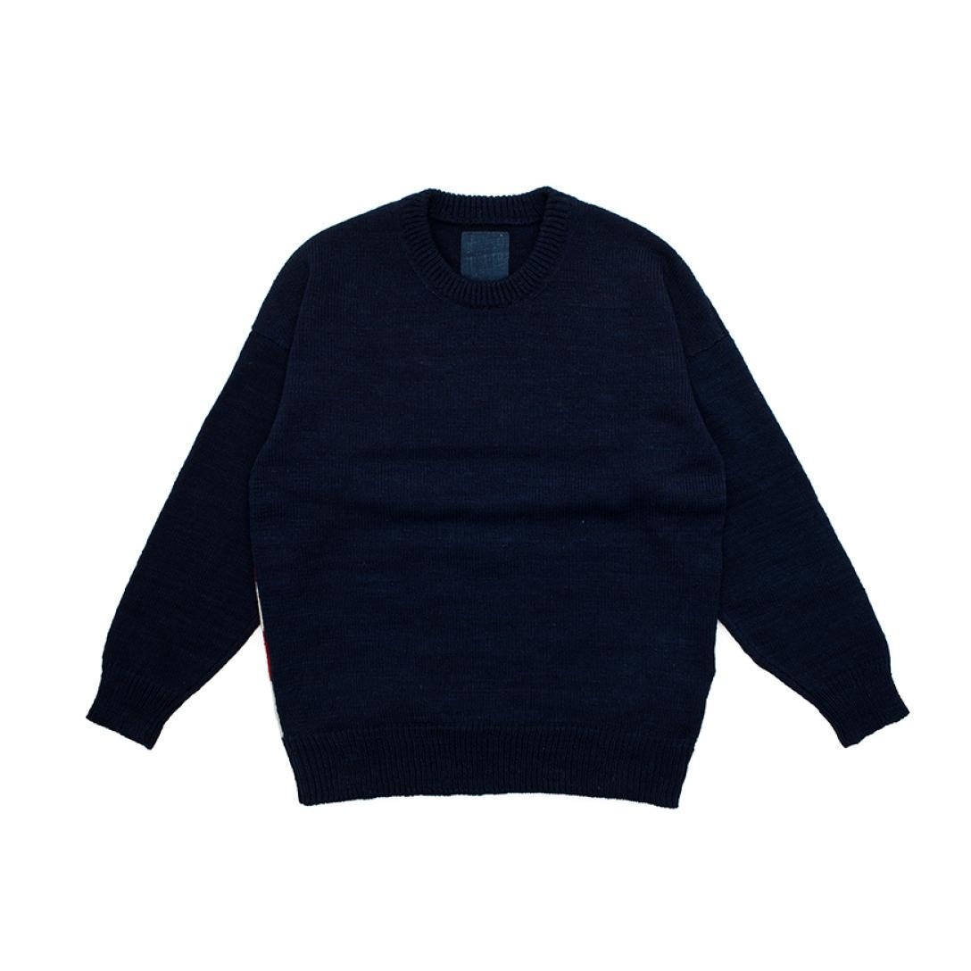 JUMBO CREWNECK SWEATER INDIGO - 1