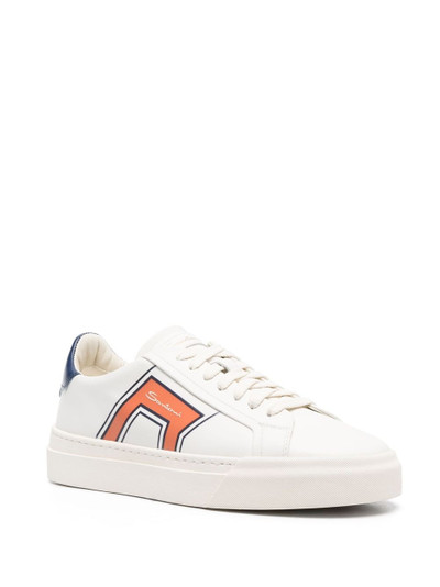 Santoni lace-up low-top leather sneakers outlook