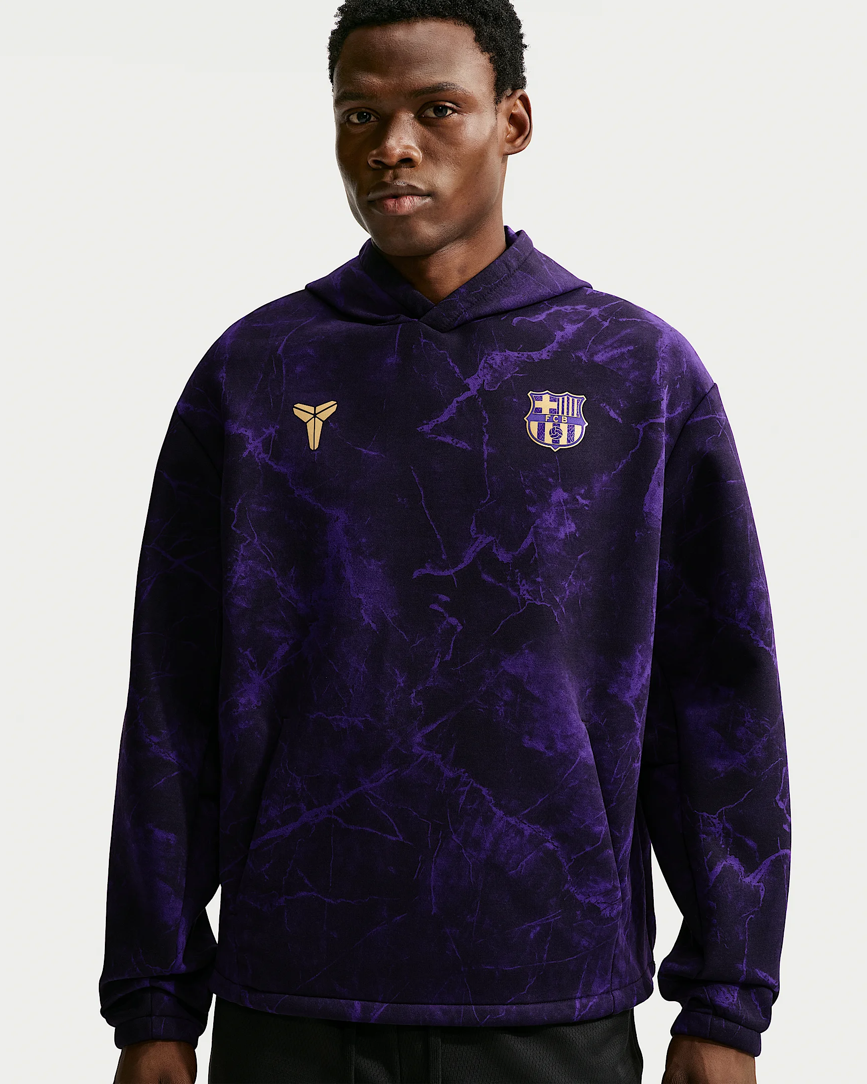 FC Barcelona Away Men's Kobe Soccer Pullover Hoodie - 1