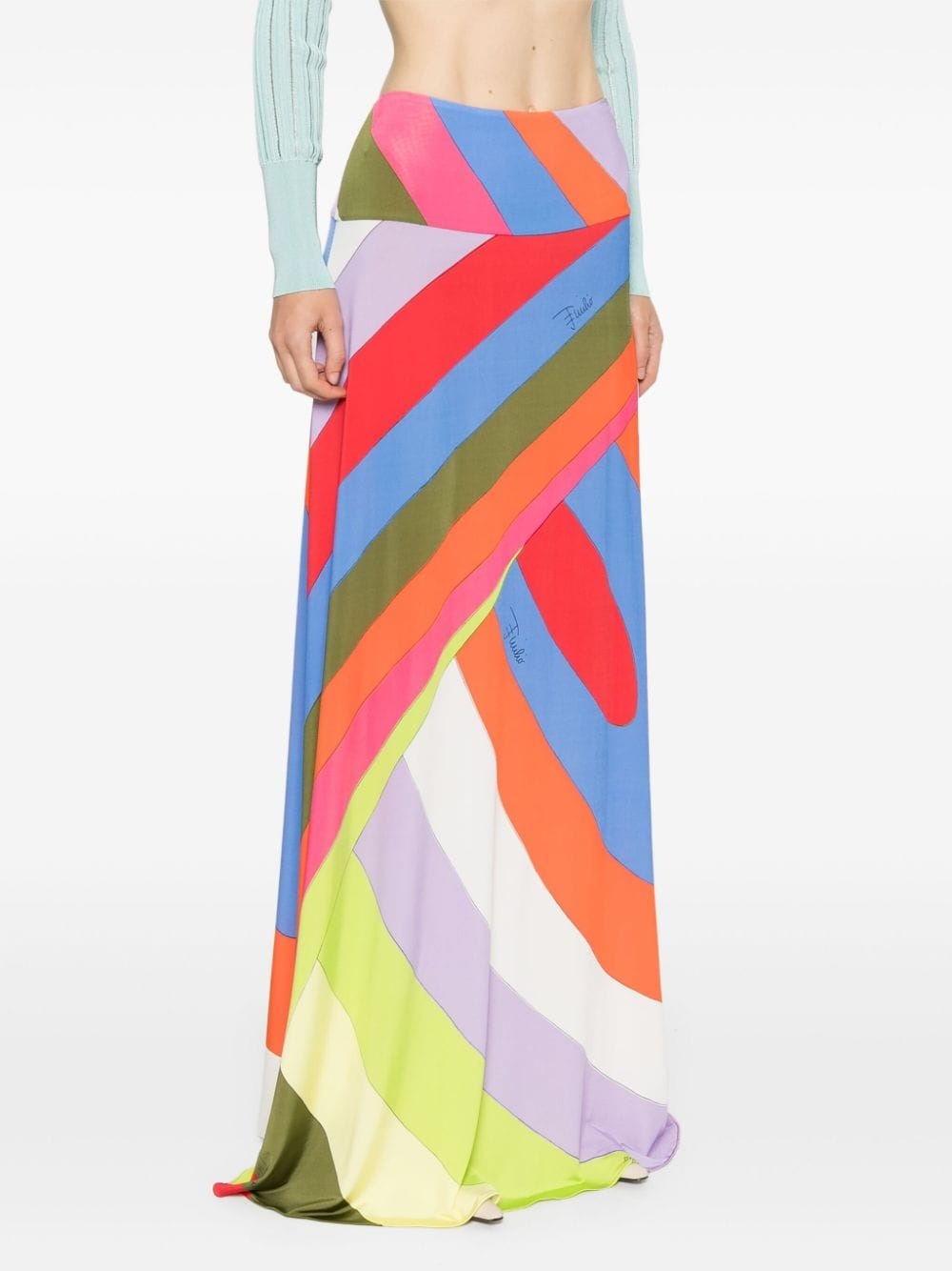 Iride-print maxi skirt - 3