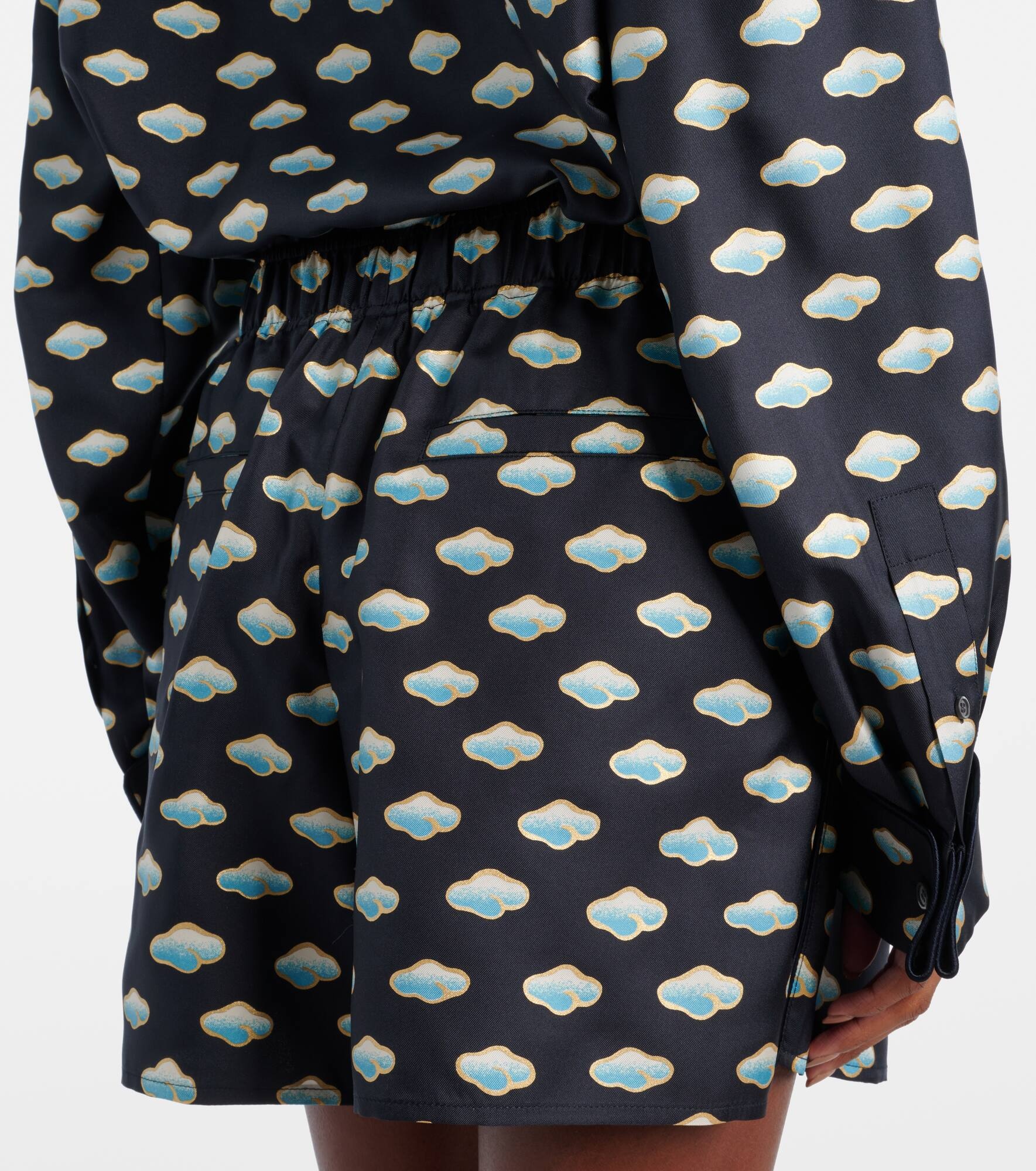 Clouds silk twill shorts - 6
