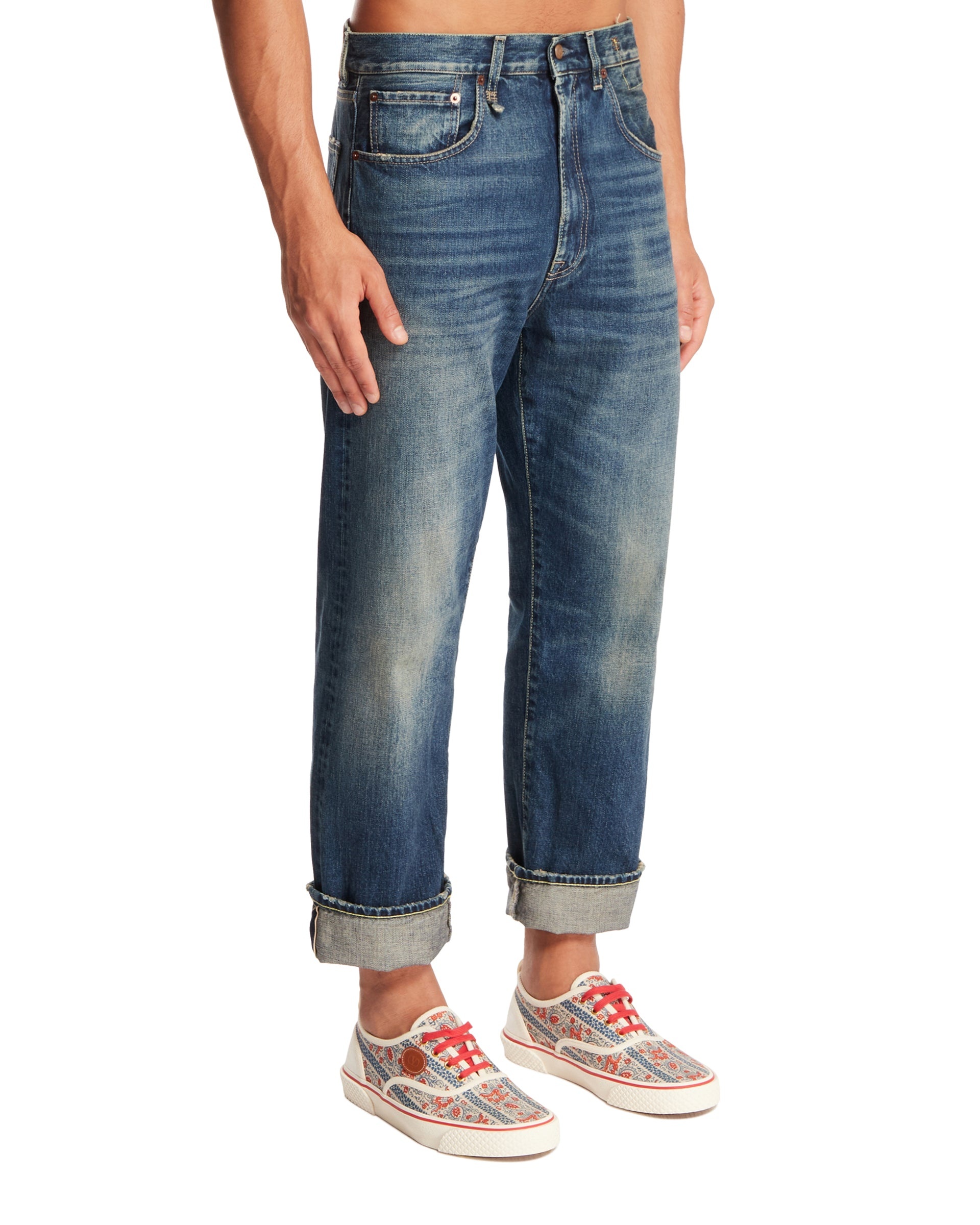 Blue Cropped Jeans - 4