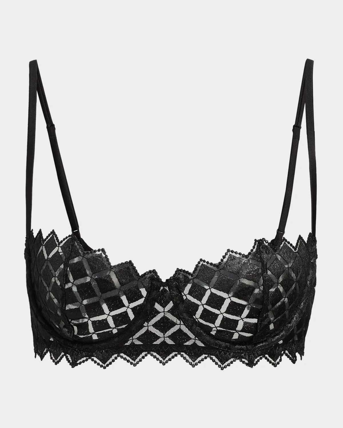 Lamine Embroidered Balconette Bra - 1
