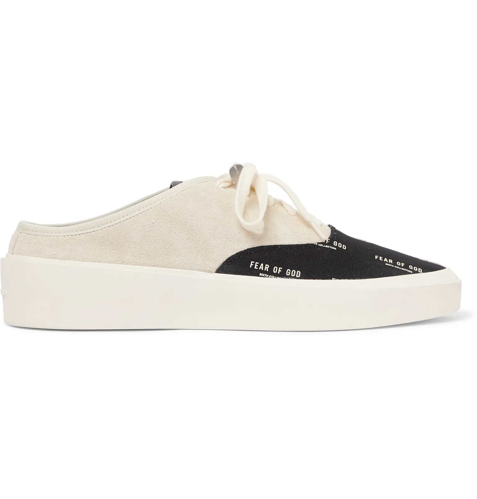 101 Suede and Logo-Print Canvas Backless Sneakers - 1