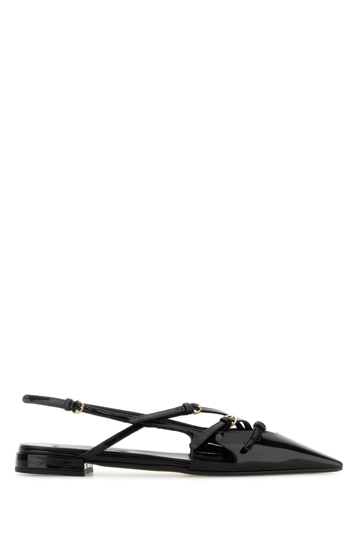 Miu Miu Women Black Leather Ballerinas - 1
