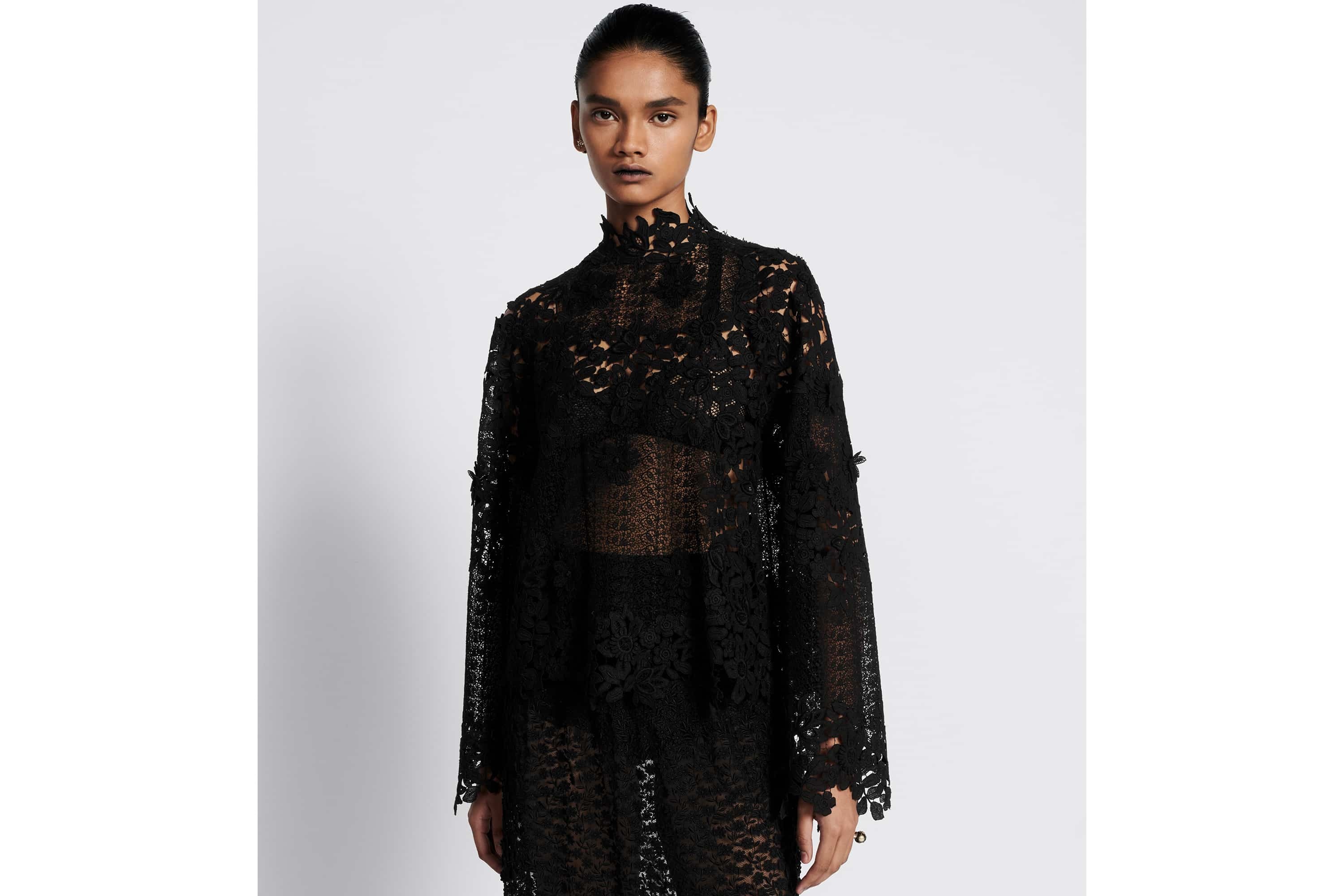 Blouse with Stand Collar - 4
