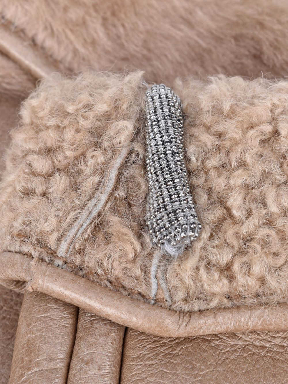 leather fur-trimmed gloves - 3