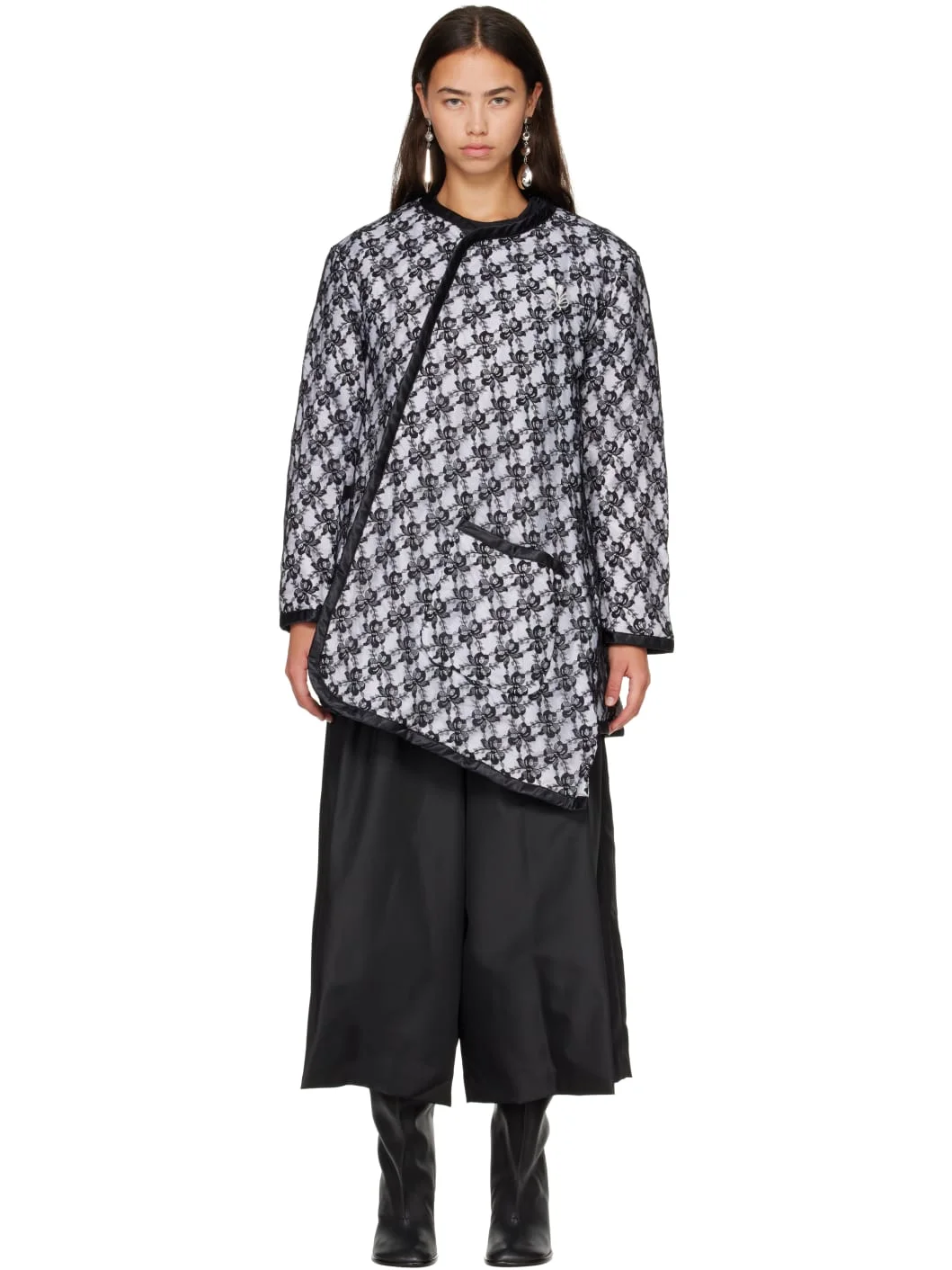 Black & White Raschel Lace Jacket - 1