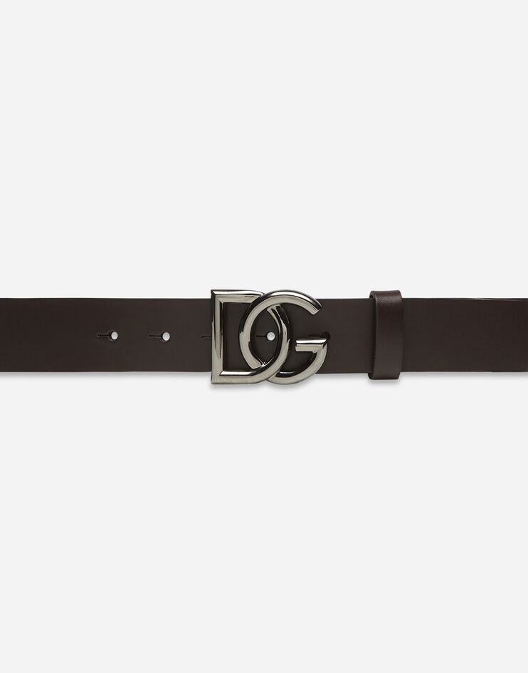 Leather belt with crossed DG logo - 3