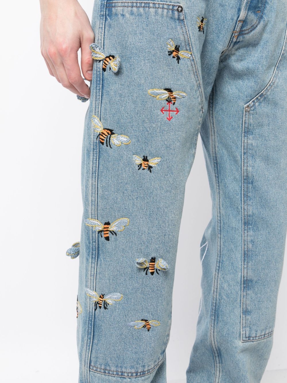 x Virgil Abloh bee-embroidered jeans - 5