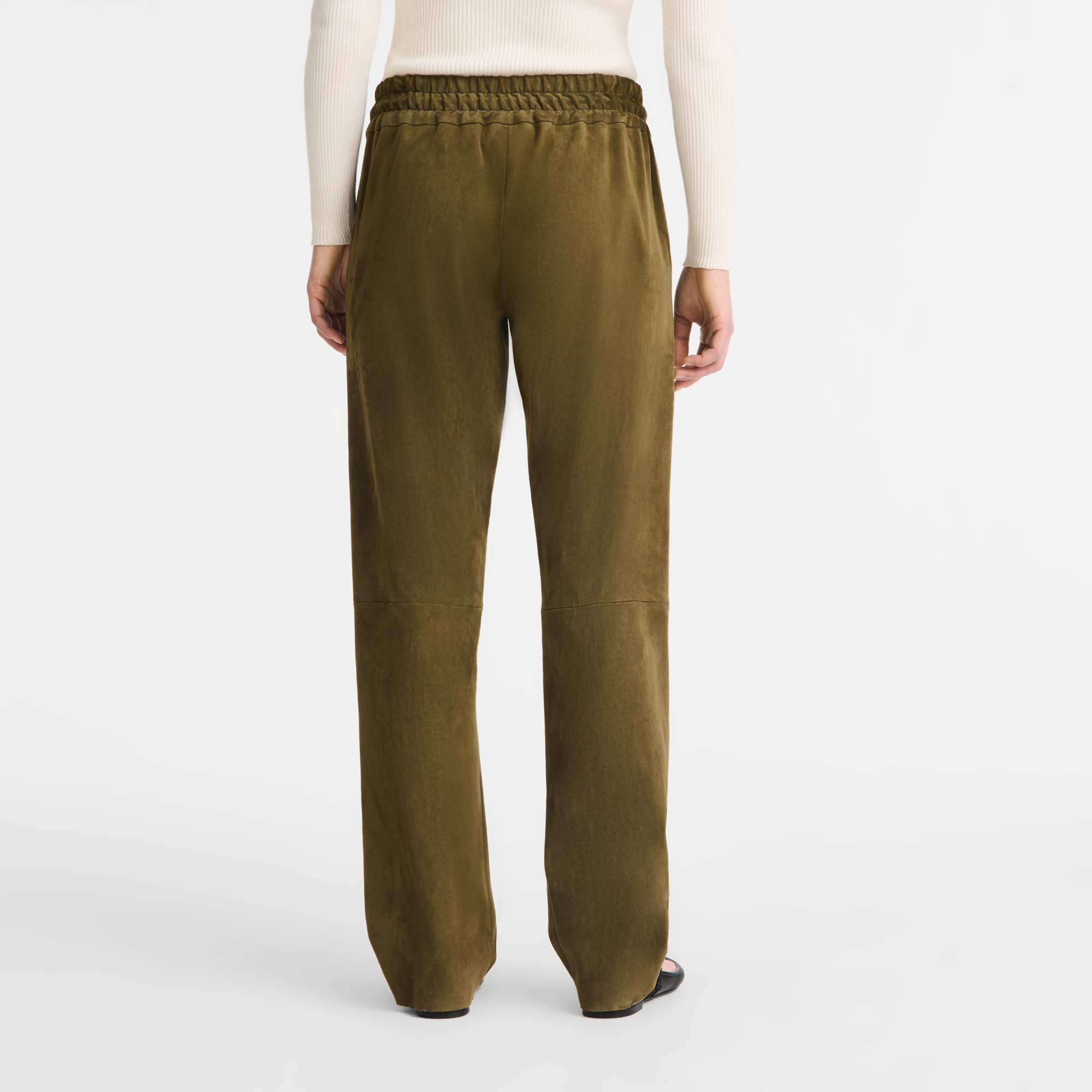 Leather straight pants Khaki - Leather - 3