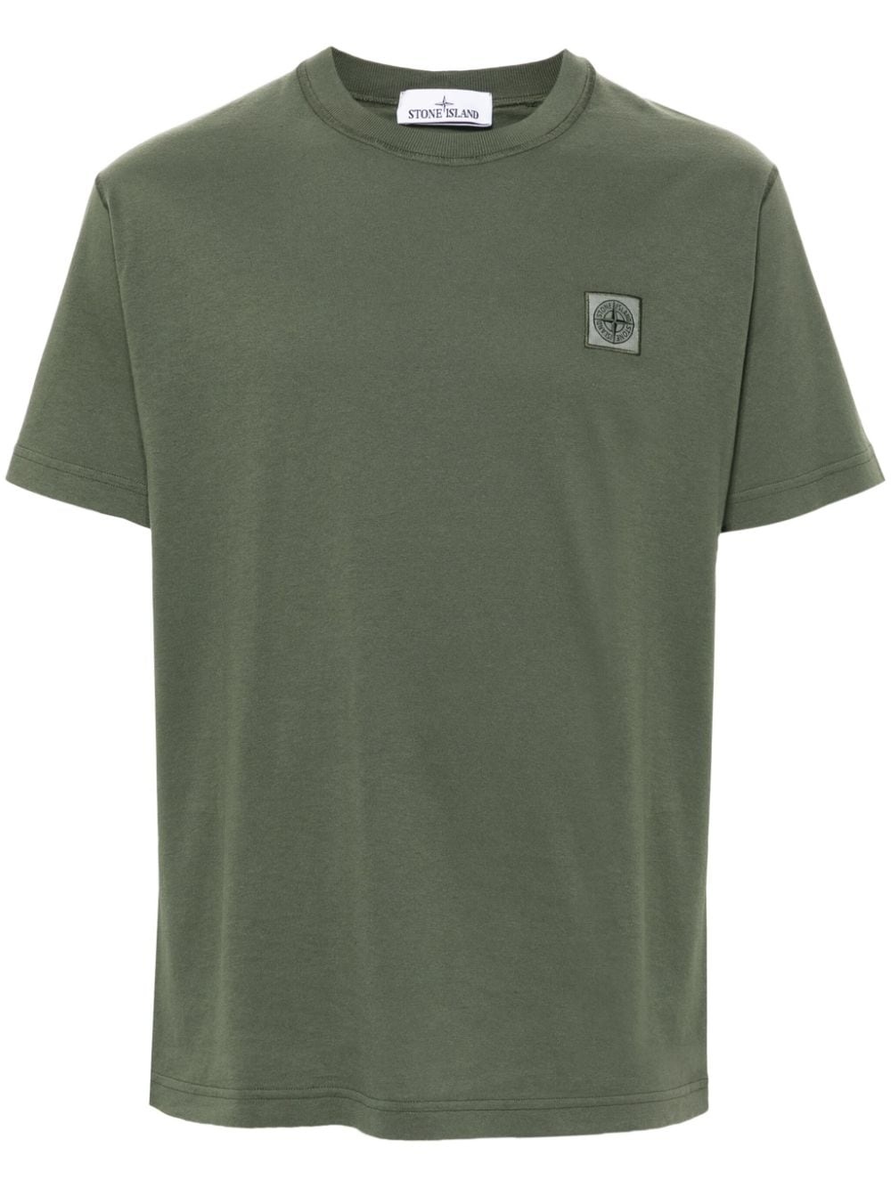 Compass-patch cotton T-shirt - 1