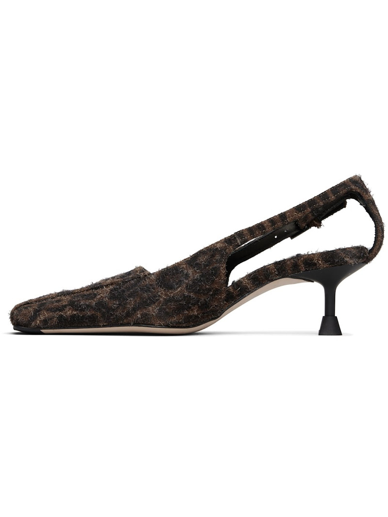 MIISTA Brown & Black Adal Animal Print Heels outlook