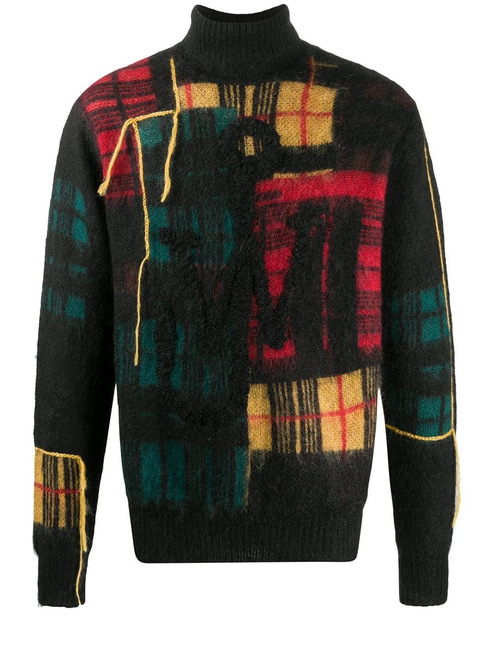 patchwork turtleneck jumper - 1