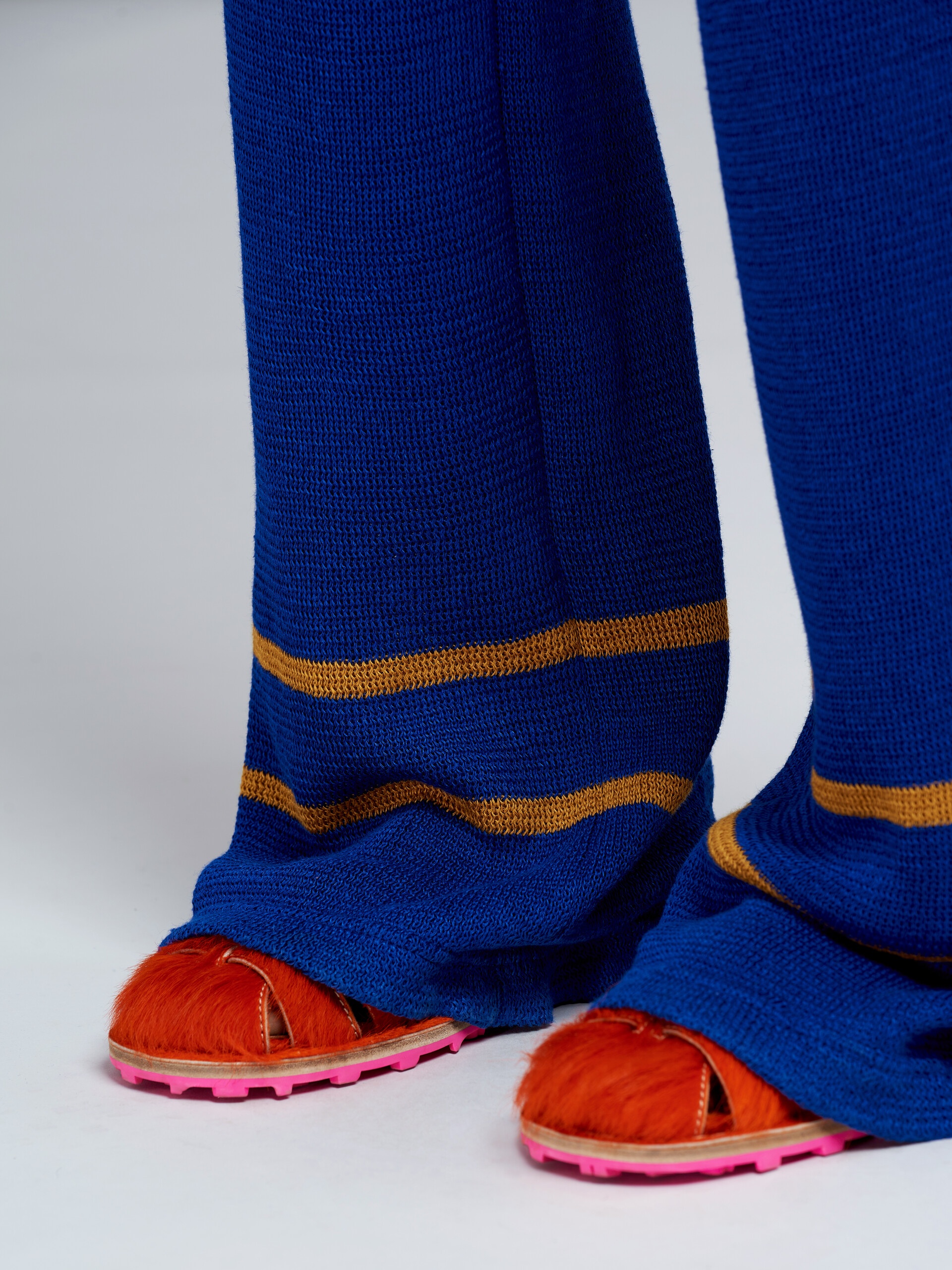 STRIPED LINEN KNIT TROUSERS - 4