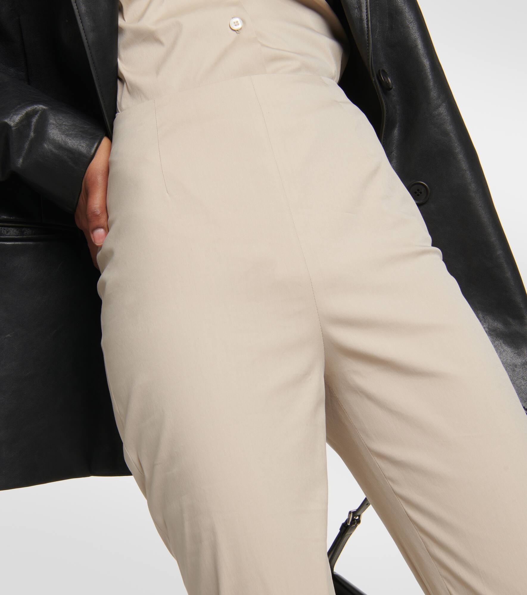 Slim cotton-blend pants - 4