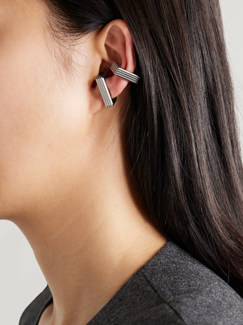 KHAITE Empire Set Of Two Silver-tone Ear Cuffs outlook