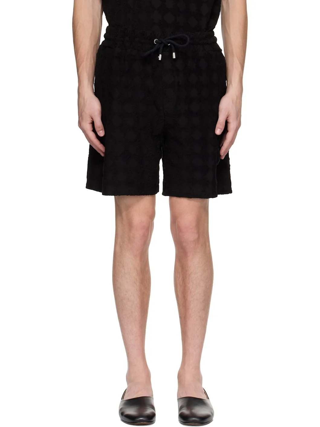 Black MA Quad Toweling Shorts - 1
