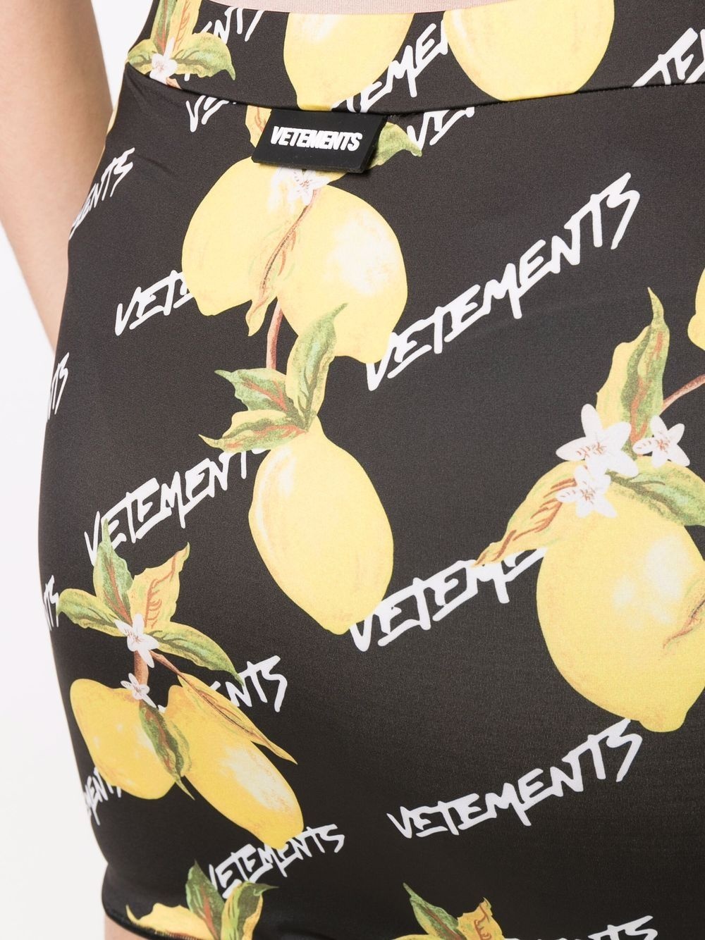lemon-print fitted skirt - 5
