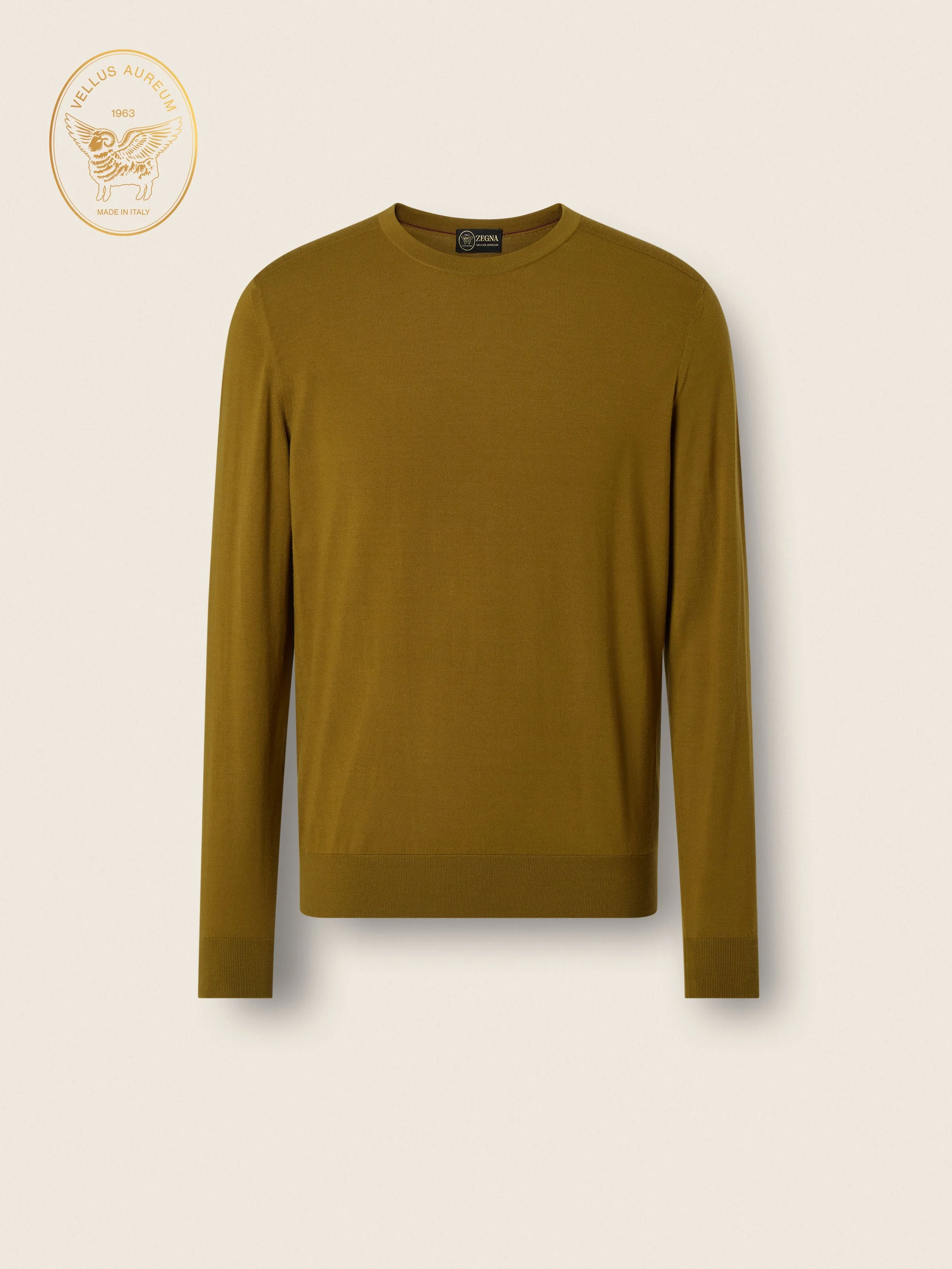 OLIVE GREEN VELLUS AUREUM CREWNECK - 1