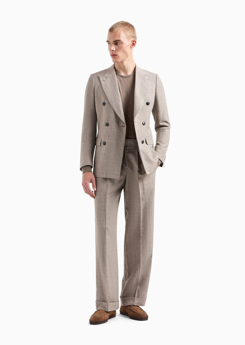 GIORGIO ARMANI Crew-neck jumper in linen and silk outlook