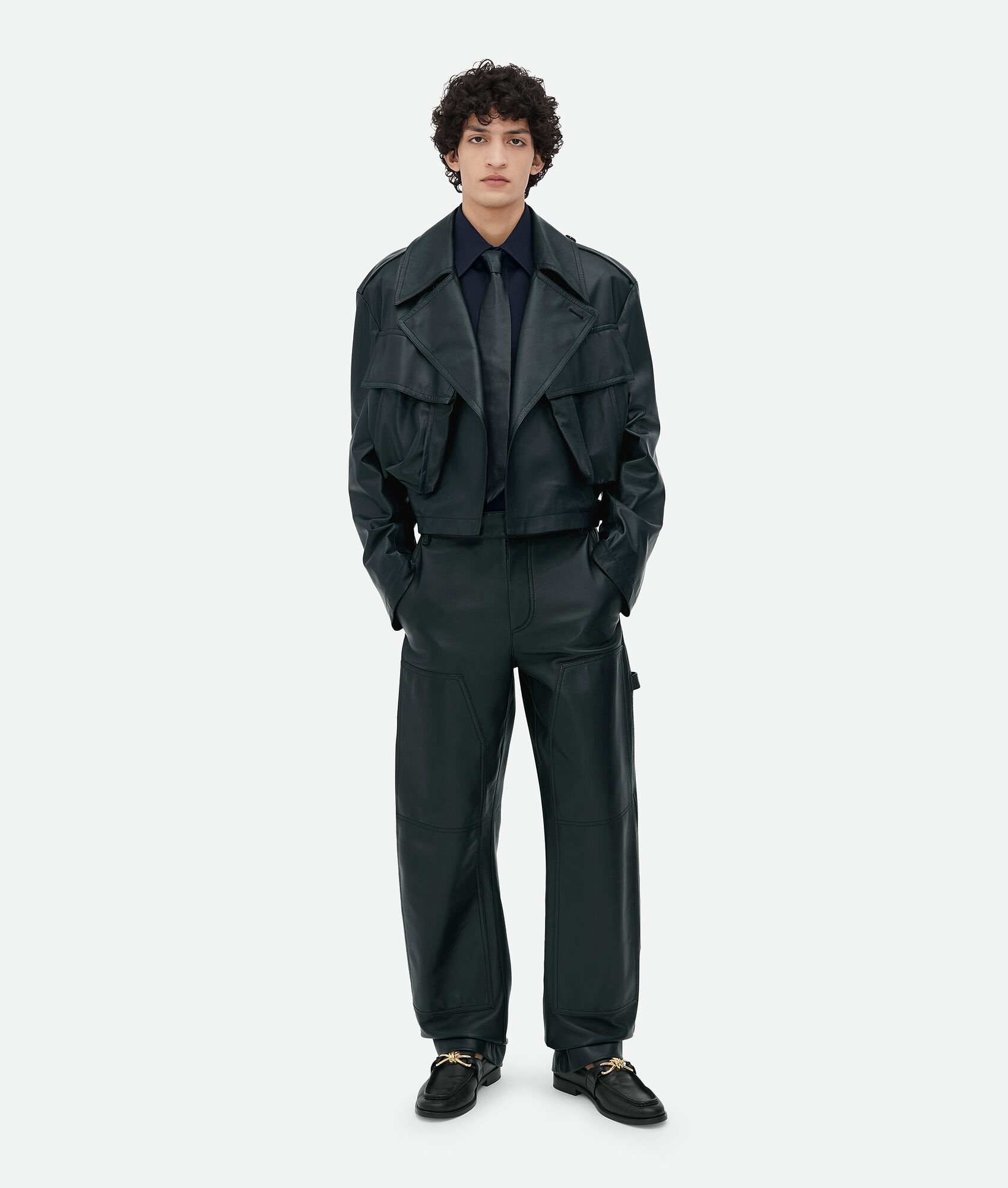Leather Belted Blouson - 1