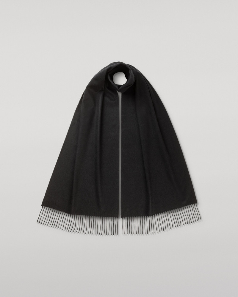 Merino Wool Black Scarf 1