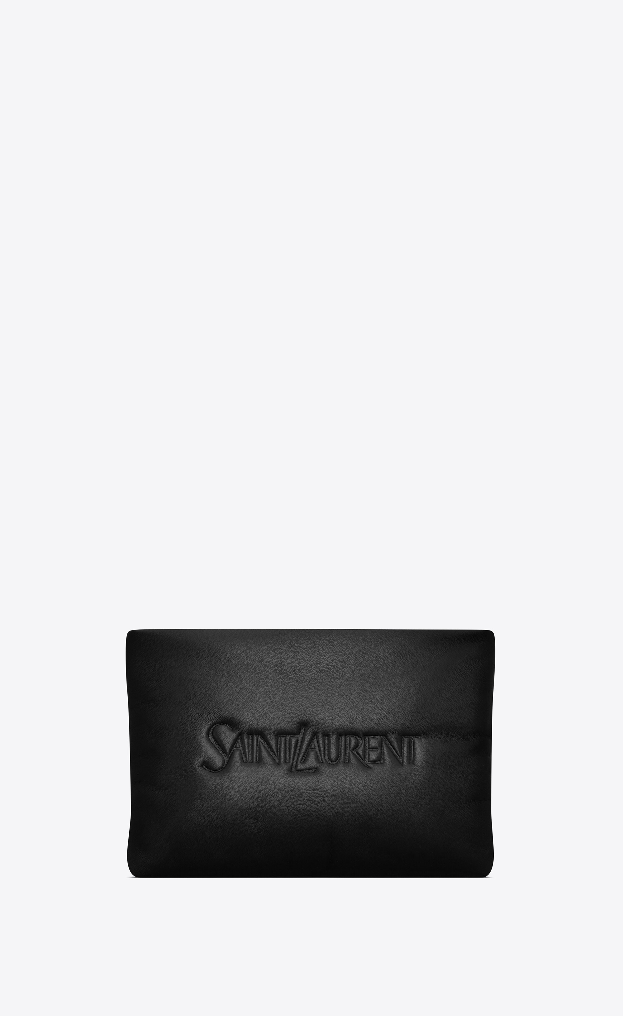 saint laurent small puffy pouch in lambskin - 1