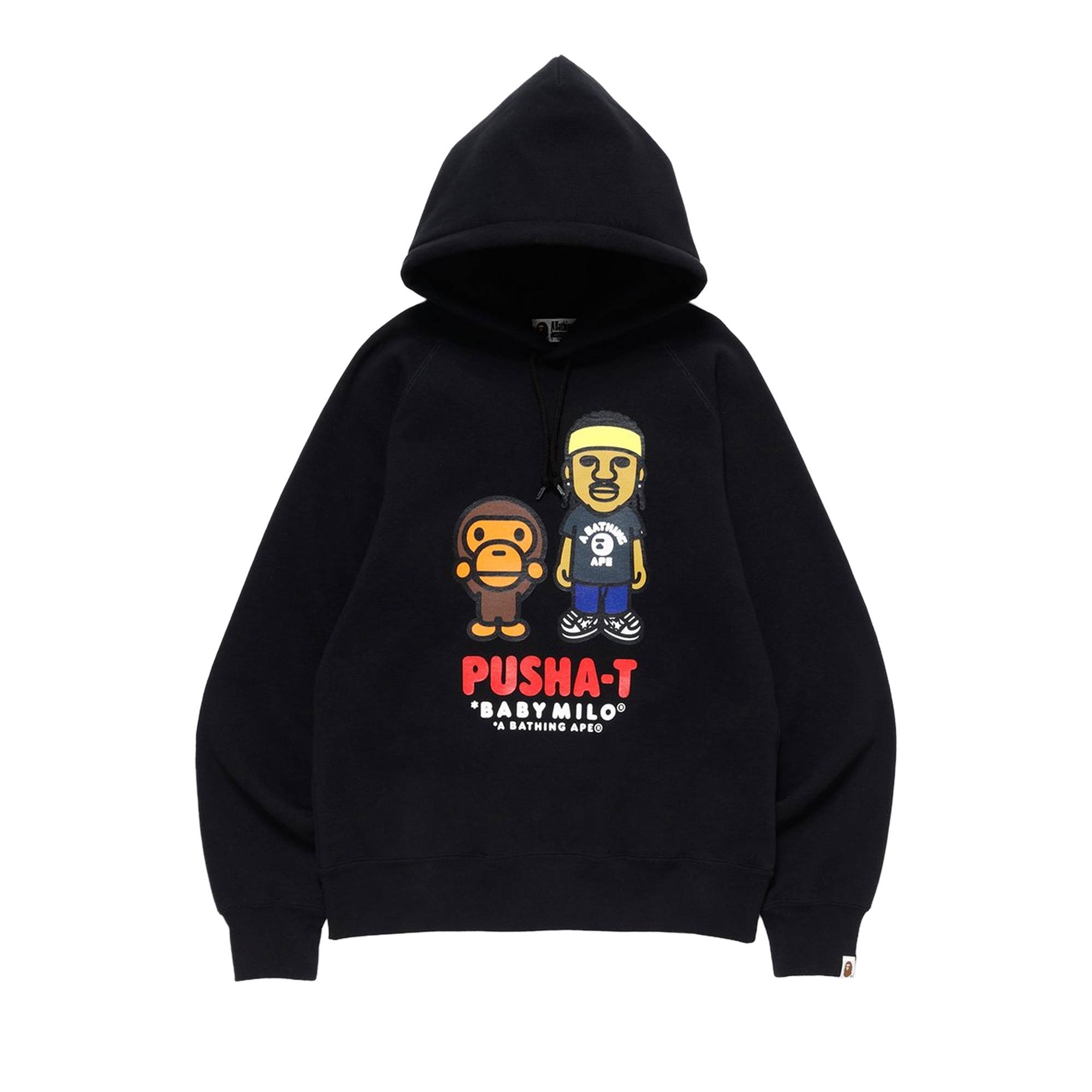 BAPE x Pusha-T Baby Milo Pullover Hoodie 'Black' - 1