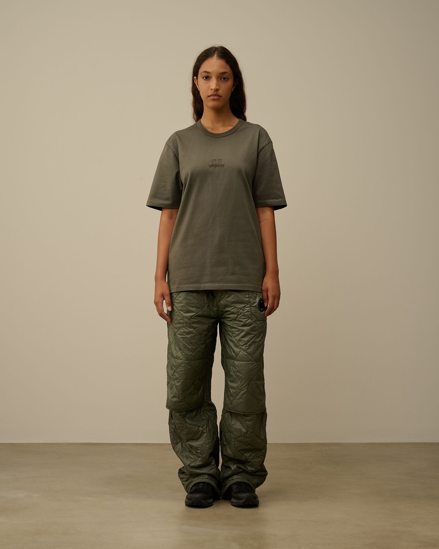 Diagonal Raised Fleece Mixed Quilted Sweatpants - 4