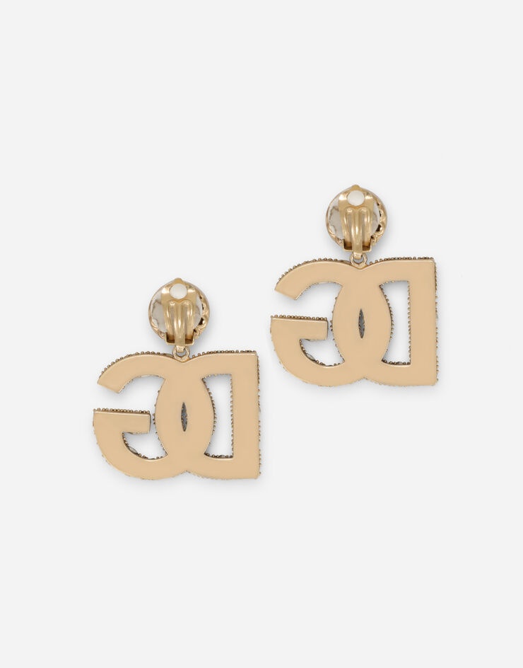 Earrings with rhinestone-detailed DG logo - 2