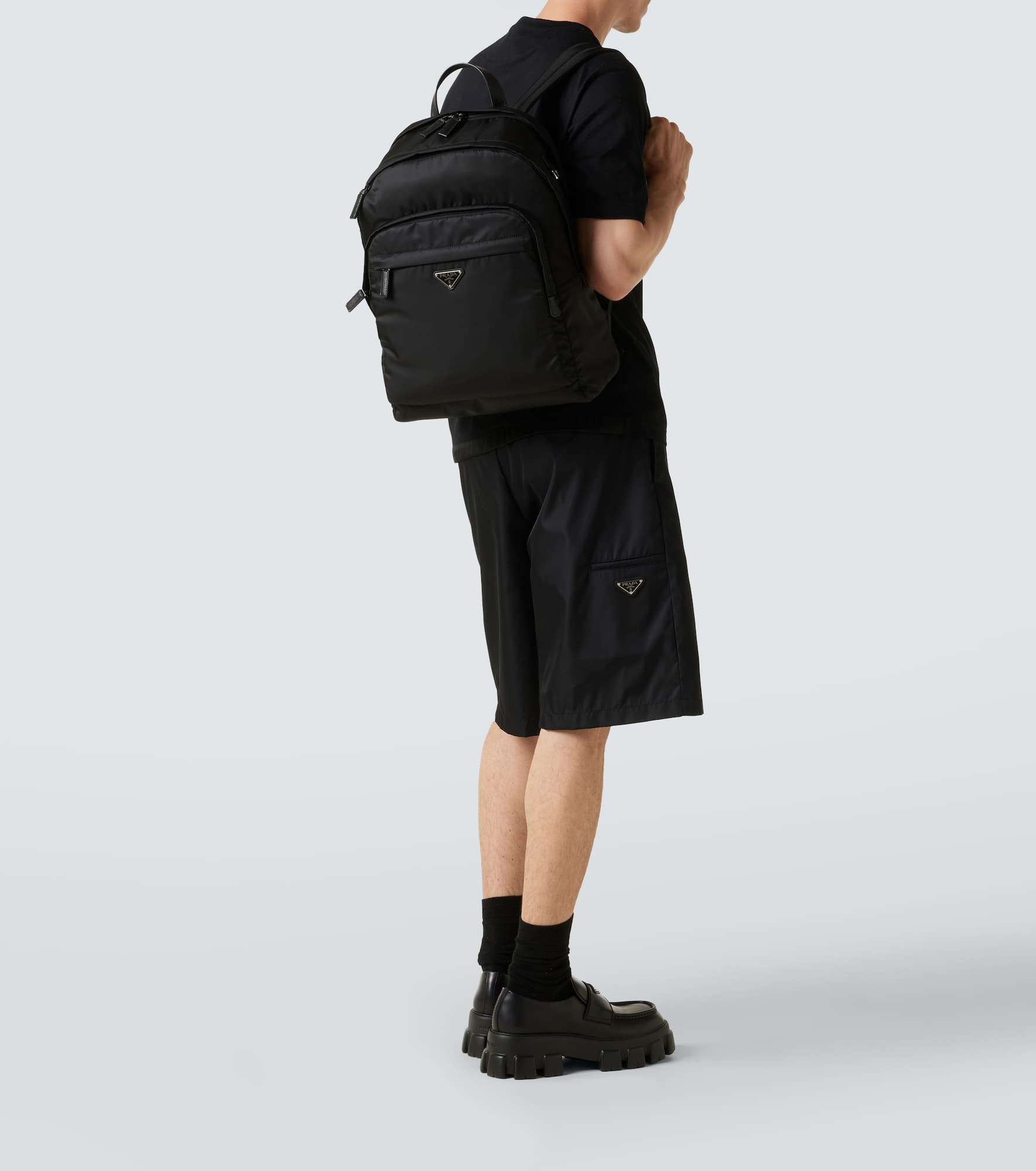 Re-Nylon leather-trimmed backpack - 6