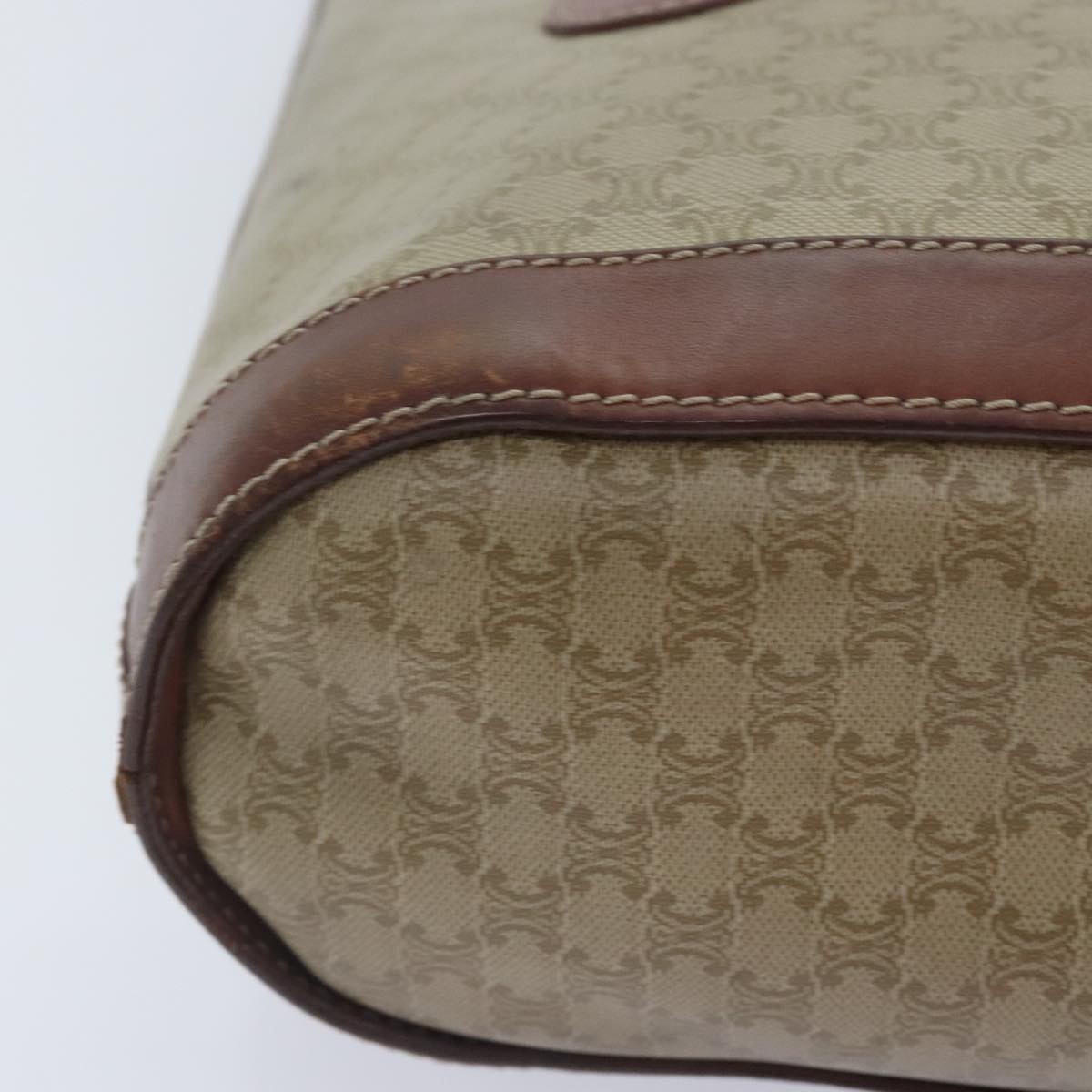 CELINE Macadam Canvas Tote Bag Pvc Leather Beige - 16
