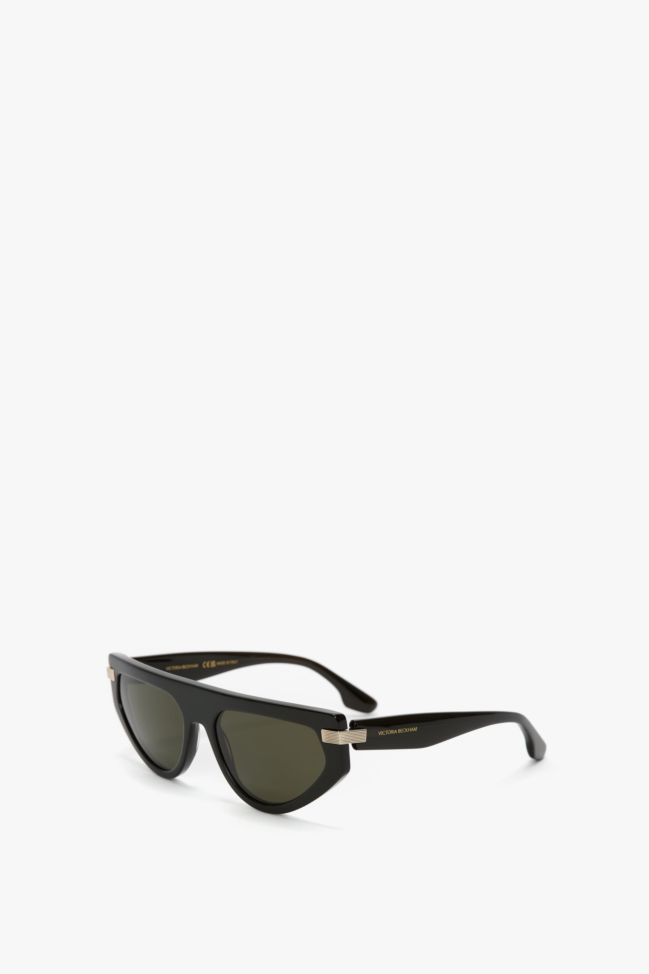Visor Hinge-Detail Sunglasses In Metalic Chocolate - 3