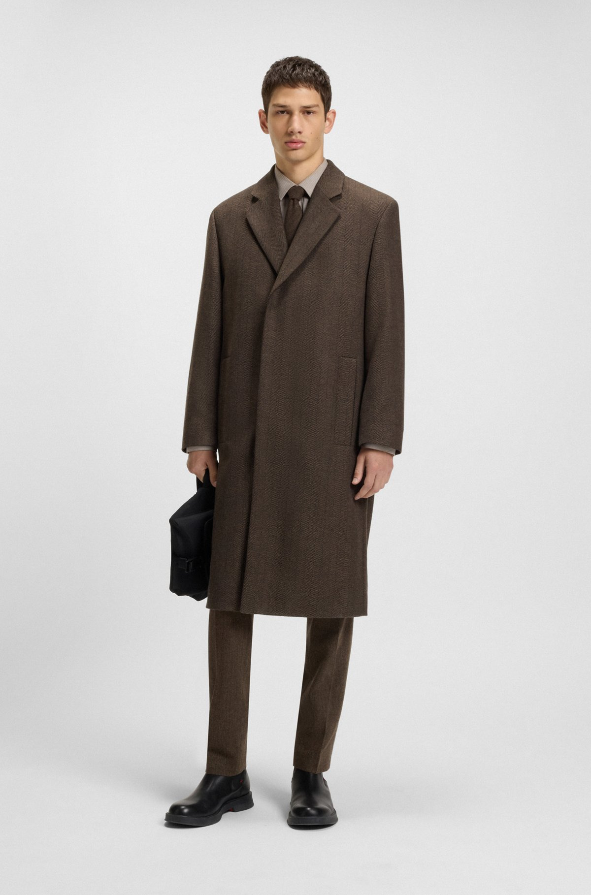 REGULAR-FIT COAT WITH CONCEALED CLOSURE - 2