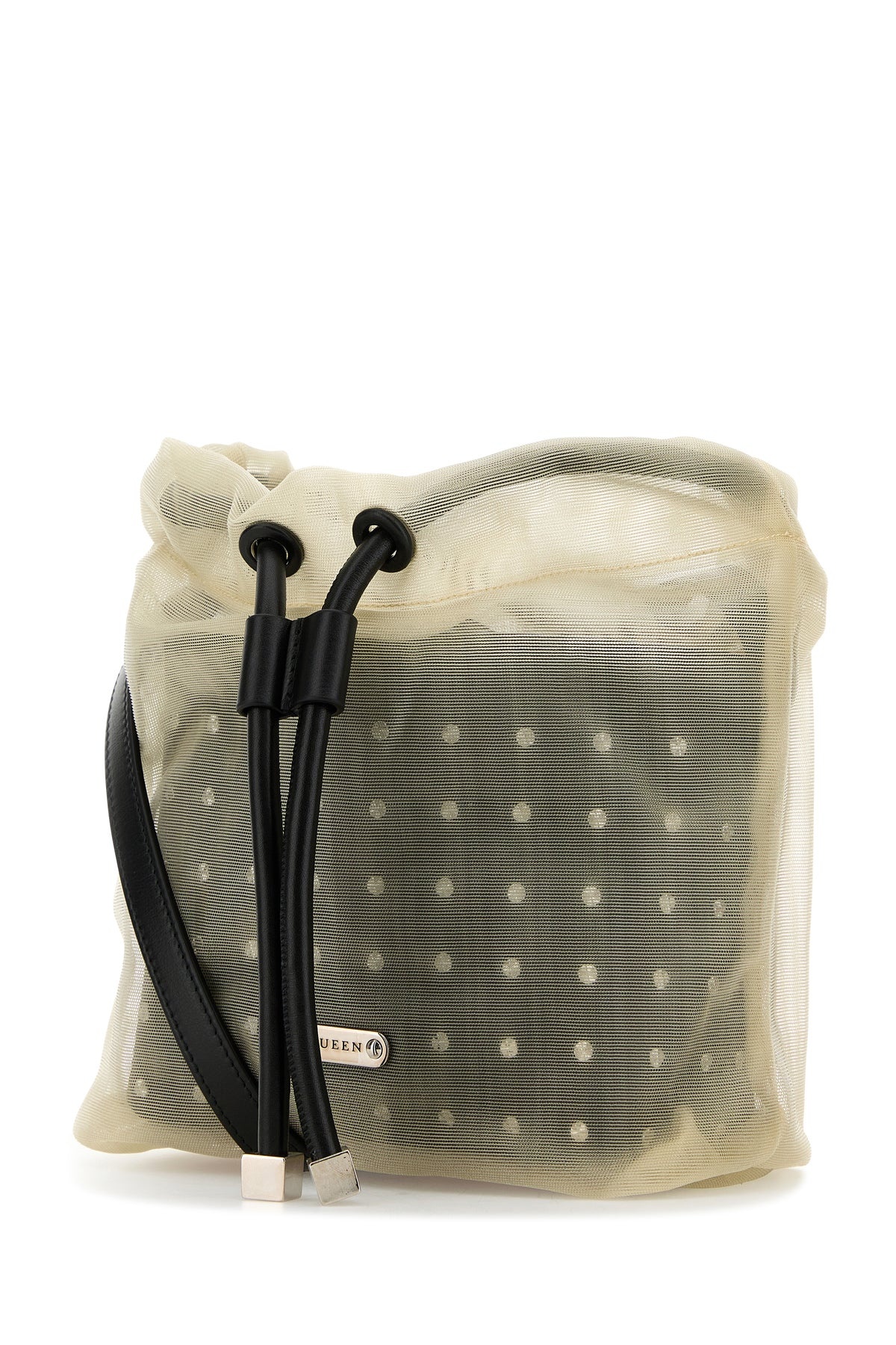 Two-tone leather and tulle Nebula crossbody bag - 2