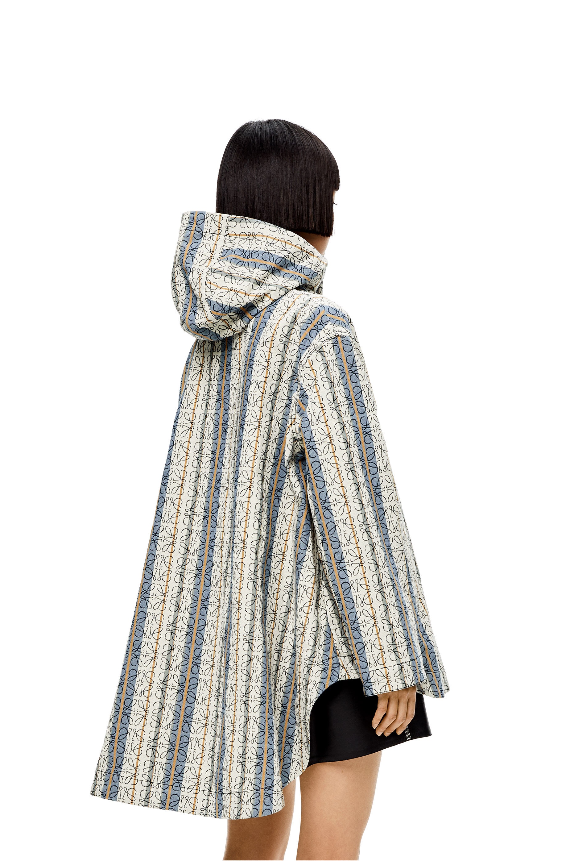 Stripe Anagram jacquard parka in cotton - 4