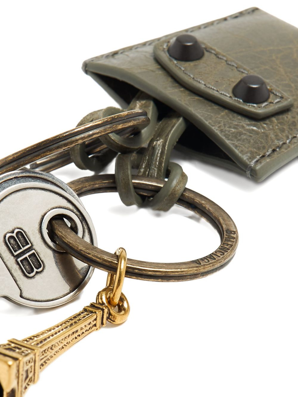 leather Eiffel Tower keyring - 3