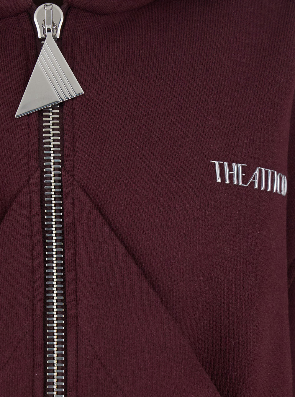 The Attico Women Bordeaux Cropped Sweatshirt With Fixed Hood And Logo Lettering On The Front In Cott - 3
