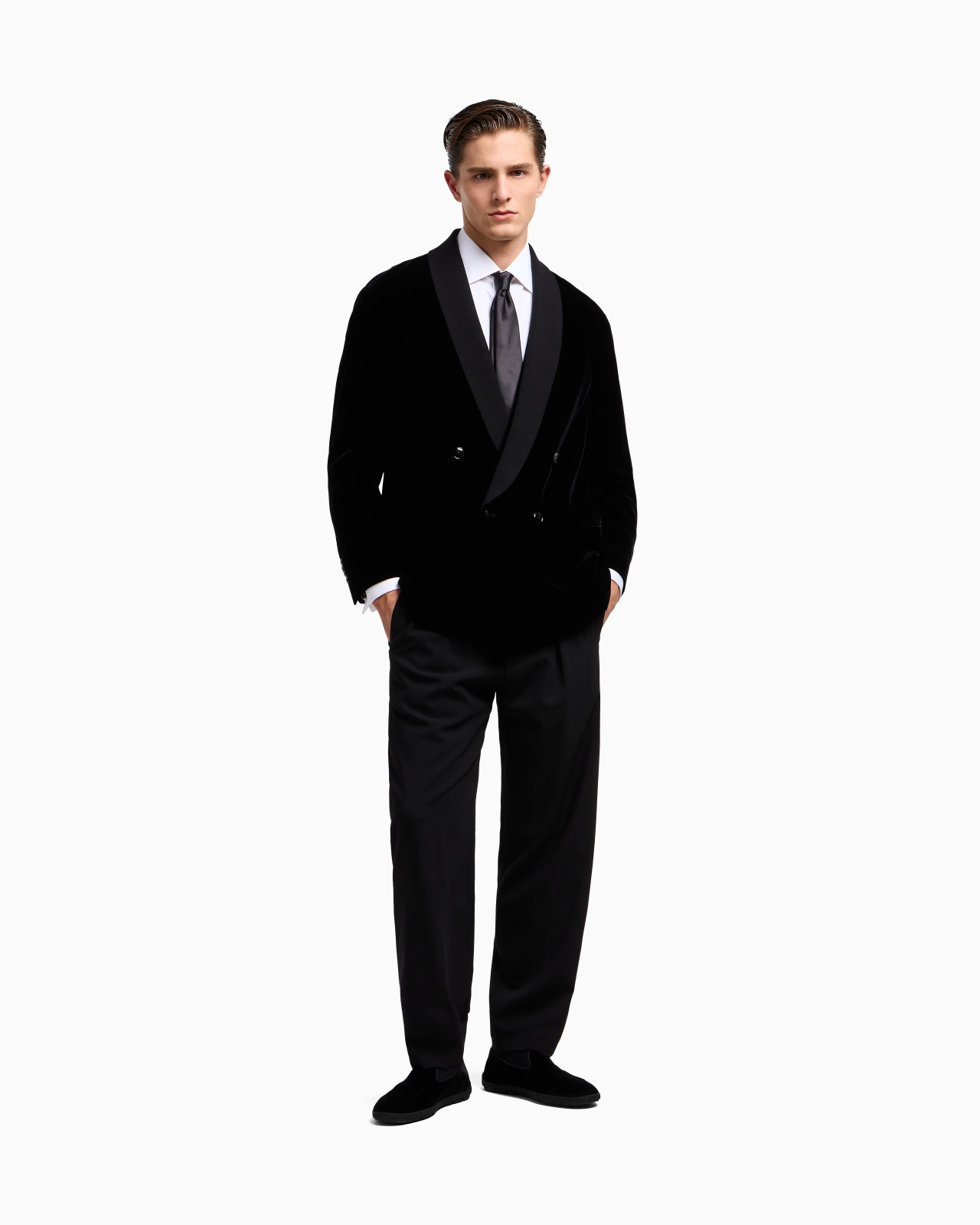 SINGLE-PLEAT, PURE VIRGIN WOOL CRÊPE TROUSERS - 2