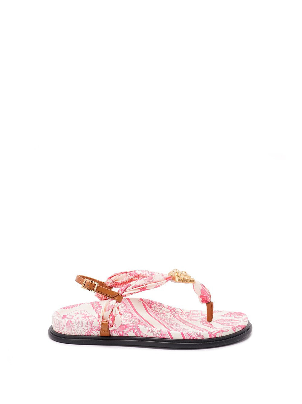 Versace Women Fabric And Calf Leather Sandals - 1