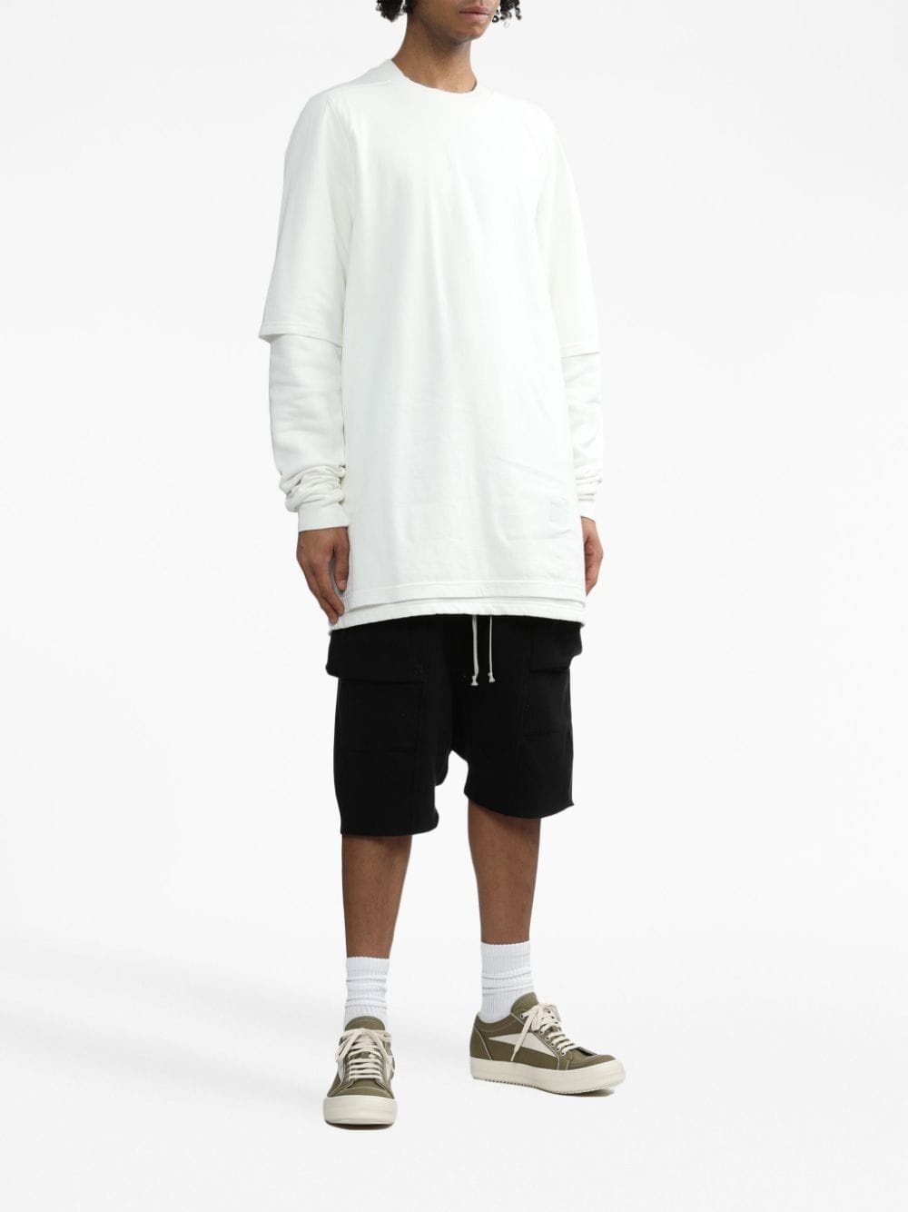 layered drawstring sweatshirt - 2