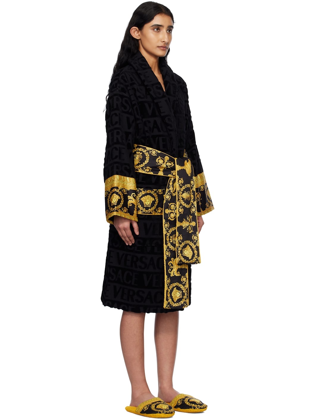 Black 'I Heart Baroque' Bathrobe - 2