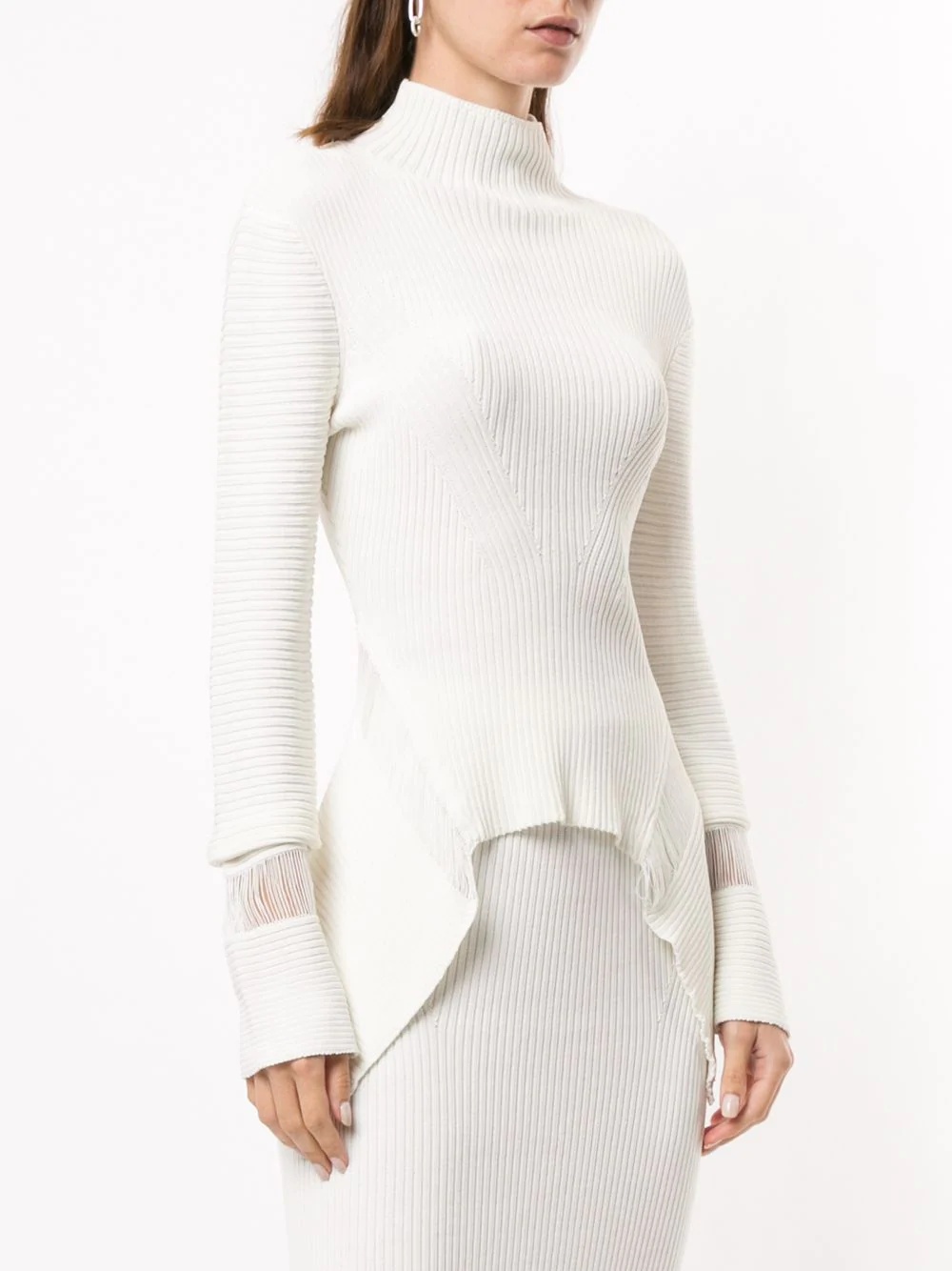 mock neck ribbed jumper - 3