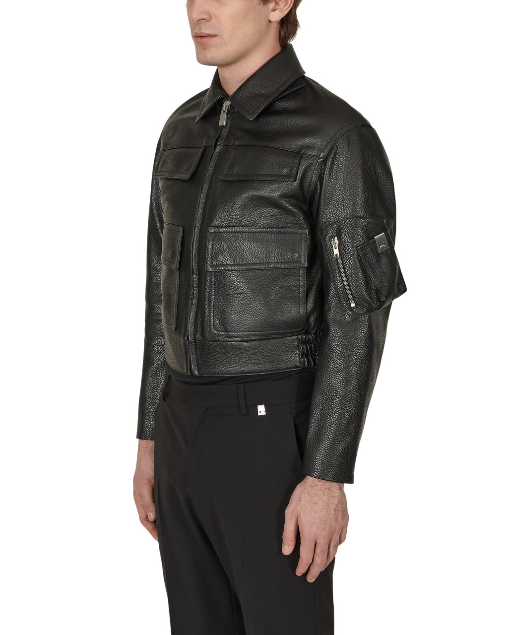 BLACK LEATHER POLICE JACKET - 3