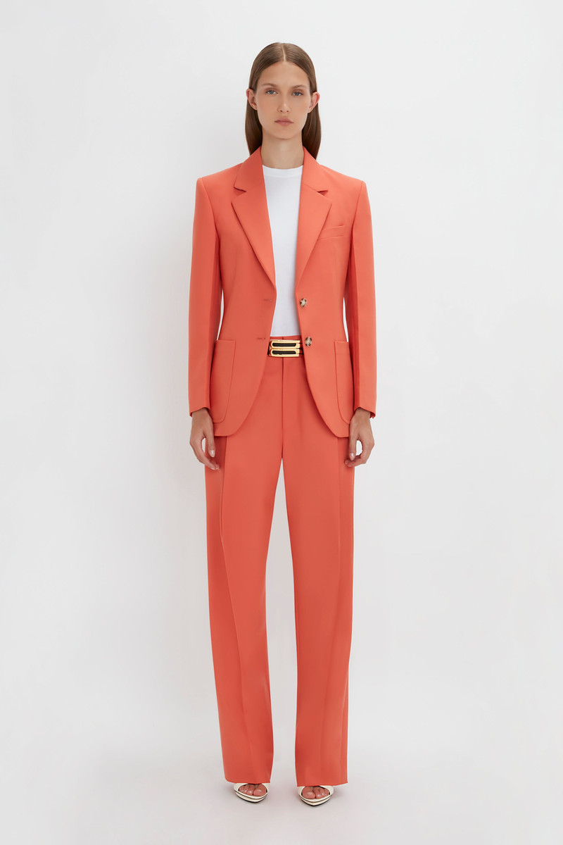 Victoria Beckham Patch Pocket Jacket In Papaya outlook
